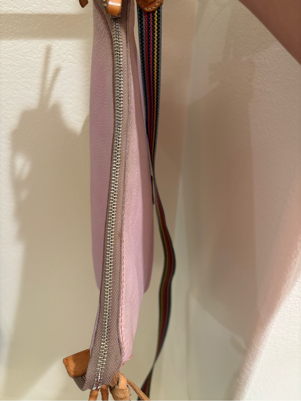 Consuela | Leather Crossbody with Striped Strap - Picture 5 of 17